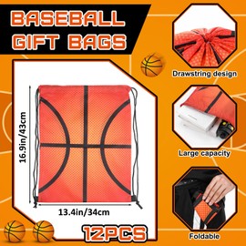 Mindsoft Sport Party Favors with 40 x 12 Basketball Cooling Towels and 13" Basketball Drawstring Backpack Ball Microfiber Ice Towels String Bag for Athletes Gym Camp Team Gifts(24 Pcs)