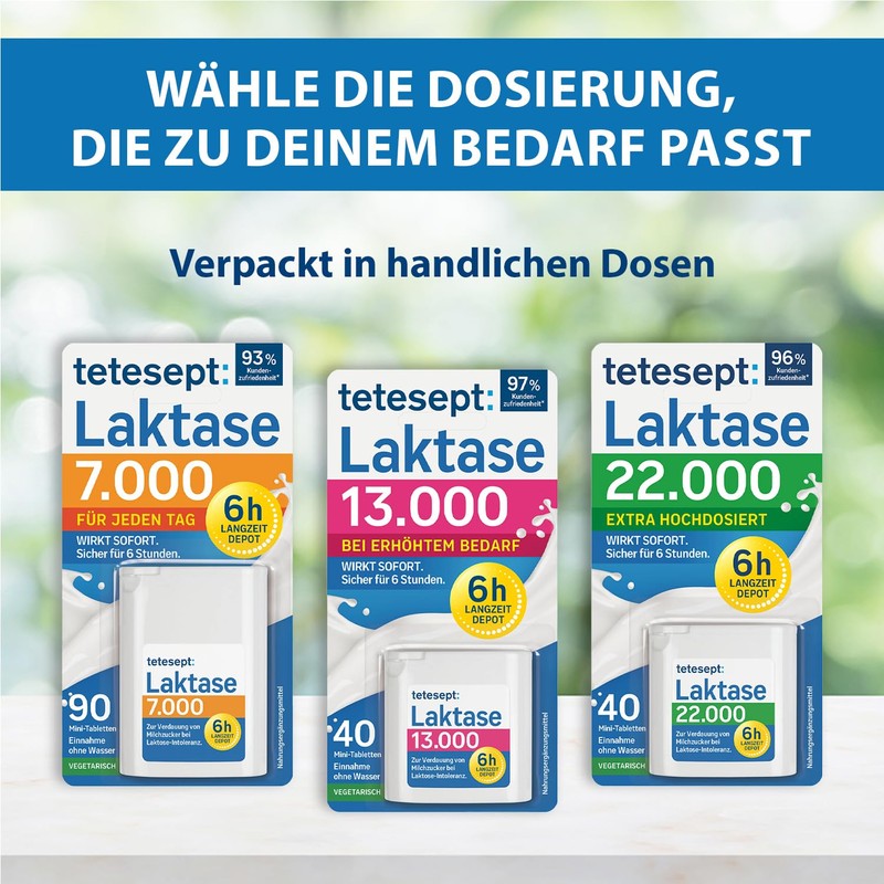 tetesept Lactase 7,000 - 2 x 90 Mini Tablets with