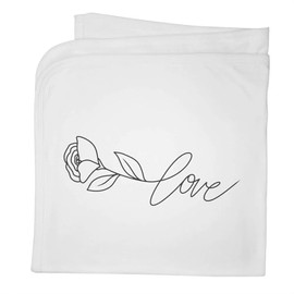 Azeeda 'Rose Love Text' Cotton Baby Blanket/Shawl (BY00039756)