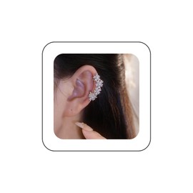 Yheakne Vintage Cz Flower Ear Cuff Earrings Crystal Cuff Wrap Earrings Flower Cartilage Earrings Non Pierced Clip On Earrings Jewellery for Women