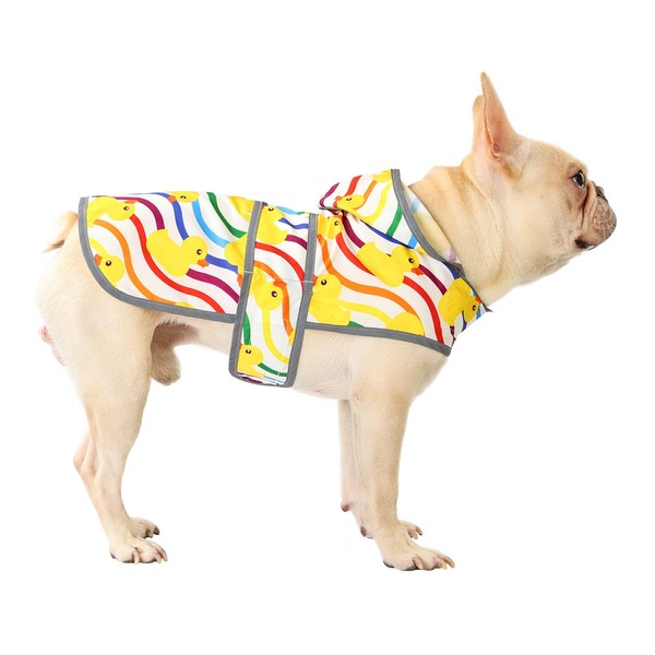 Dog Raincoat Hooded,Waterproof Rain Coat for Dogs with Adjustable Belly