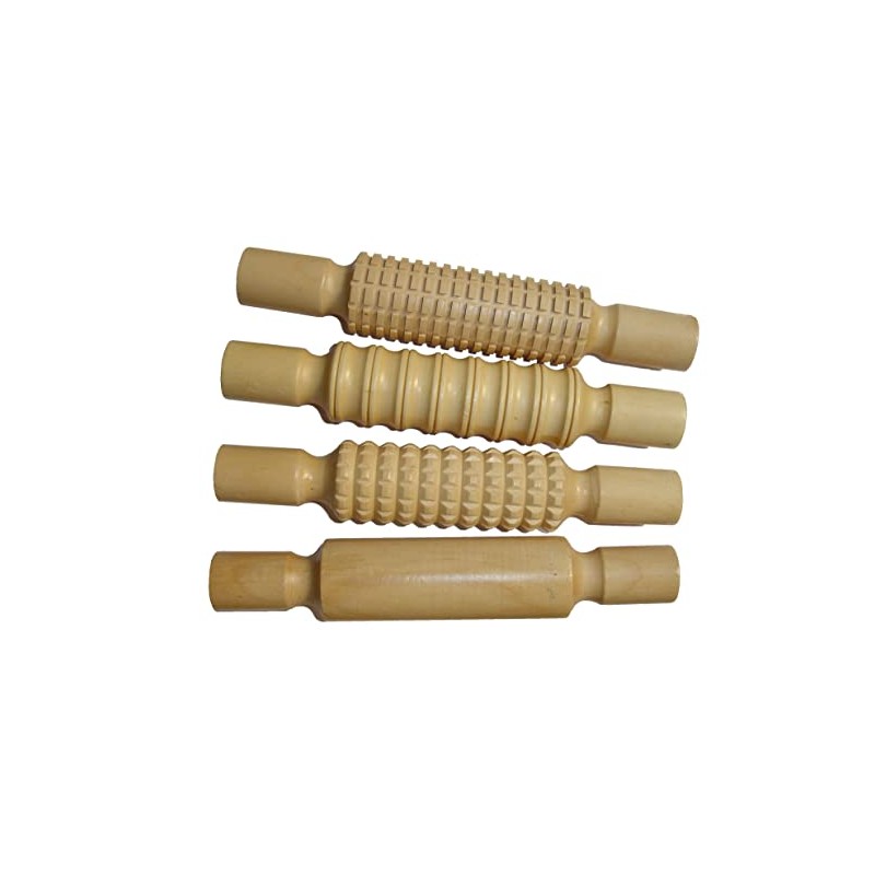 Major Brushes Wooden Rolling Pins - Pack of 4