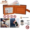STARHIDE Mens RFID Blocking Compact Real Leather Coin Pocket Billfold
