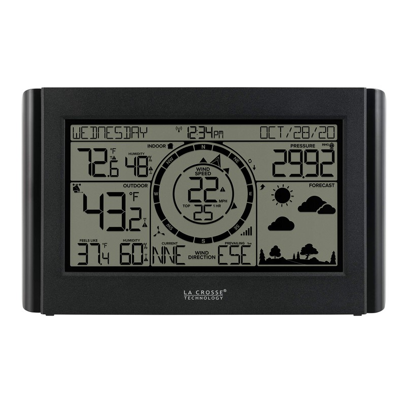 La Crosse Technology 328-96087-INT Black & White Professional Weather Station,
