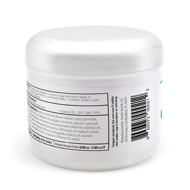 Smith Amish Arthritis Cream. Soothing and Cooling. 4.5 oz jar