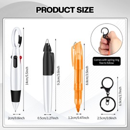 Colarr Nurse Pen Set, Include Tip Highlighter Permanent Marker Pen Retractable Ball Pen With Nursing Keychain Clip(Black)