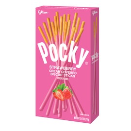 Pocky Strawberry Biscuit Sticks – Sweet Strawberry-Covered Crunchy Snack, Mess-Free and Great for Sharing – (Pack of 10)
