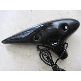 Utopia Glossy Black Ocarina Ceramic Soprano G - Easy to play Good for beginners
