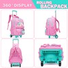 Pink Rolling Backpack with Wheels for Girls Rolling Backpack Cute