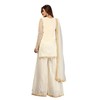 TRENDMALLS Women's Cotton Embroidery Kurta Sharara Suit Set(UKTM.G63-Offwhite-4XL)
