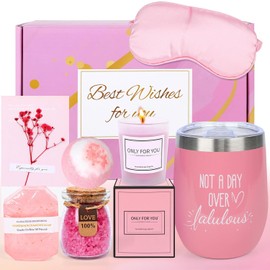 LISAPRO Regalos de cumpleaños para mujeres, Cesta de regalo relajante de spa, Paquete de cuidado personal para mujeres, Regalo de San Valentín para Esposas, Novias, Madres, Hijas, Friend Teacher Women Gifts (Rosa)