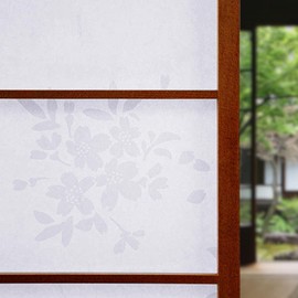 ONAO Plastic Shoji Paper Roll – 2 Sheets (Each 37" x 78.7"), Sakura (Cherry Blossom) Pattern, Heavy Duty Shoji Screen Replacement – Tear-Resistant, UV-Blocking, Wipeable, Made in Japan