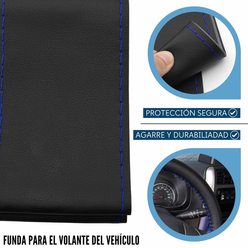 AUTOZOCO Steering Wheel Cover with Needles and Thread, Steering Wheel