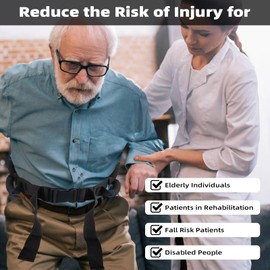 Gait Belt Transfer Belt with 7 Handles, Quick Release Buckle Lifting Belt for Seniors Medical Nursing Safety Assist for Elderly, Disabled, Bariatric, Physical Therapy