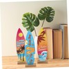 UKCOCO Set of 4 Wooden Surfboard Table Signs 8.3" Summer