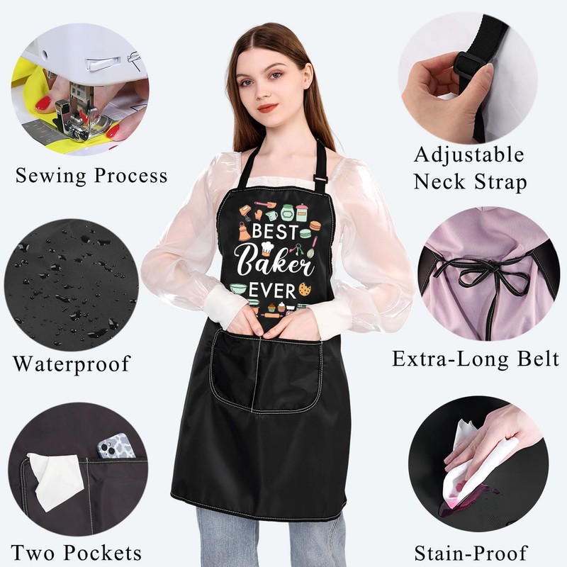 PLITI Baker Gift Baking Apron With Pocket Best Baker Eve