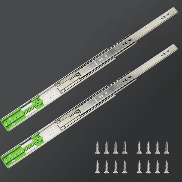 1 Pairs 18 inch Drawer Slides Soft-Close Full Extension Side