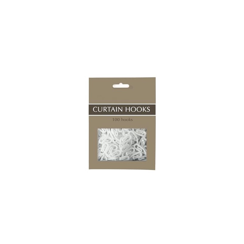White Plastic Curtain Hooks For Heading Curtains, Window Curtains, Curtain