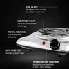 OVENTE Electric Countertop Single Burner, 1000W Cooktop with 6" Stainless