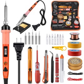 Soldering Iron Set, Digital LED Display, Temperature Adjustable, 80W (200°C - 450°C), Includes On/Off Switch, Precision Soldering Iron, For Electronic Work and Electrical DIY Use, Everyday Home Use