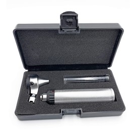Compact Fiber Optic Otoscope with 10 Tips & Metal Body