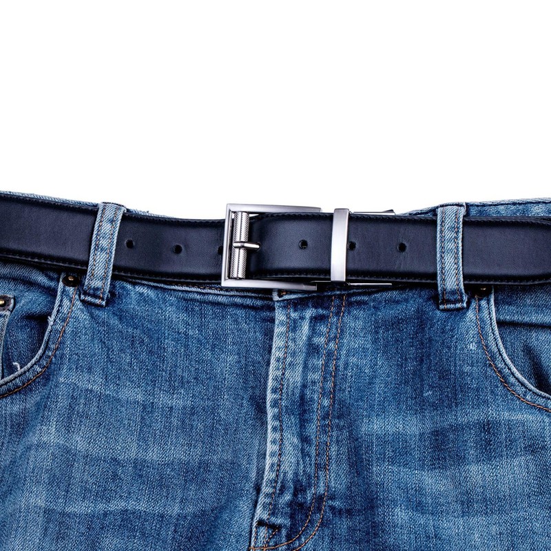 1 3/8"(35mm)Belt Buckle Men's Reversible Replacement Square Roller Silver