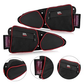 KEMIMOTO Door Bags Compatible with RZR, 2023 Upgraded Zipper Storage Bags With Cup Holder and Removable Knee Pad Compatible with 2014-2023 Polaris RZR XP 1000/4, Turbo, Turbo S, 900XC, S900, S1000