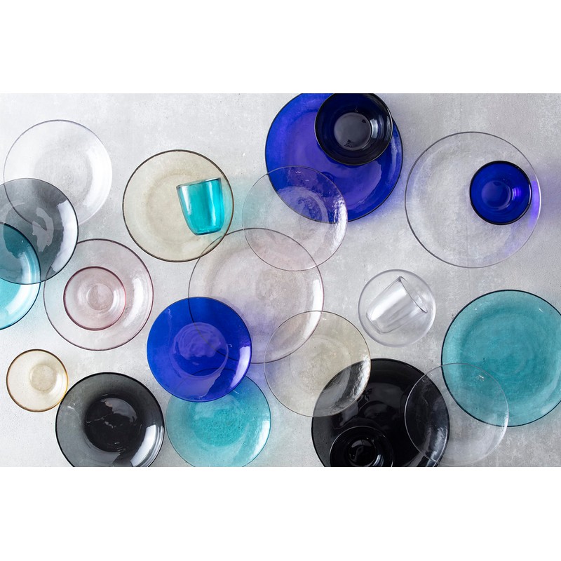 Los Cabos Glass Dinnerware and Drinkware Collection Ginger Root 10.5