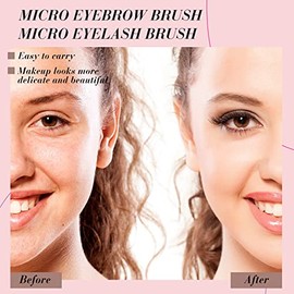 Lallisa 100 Micro Cepillos para Cejas Cepillo para Cejas Laminadas Cepillos de Cejas con Tapa Cepillo de Pestañas Peine Multifuncional Herramienta de Extensiones de Pestañas y Cejas (Rosa, Morado)