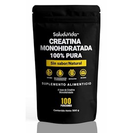 Creatina Monohidratada 100% Pura - 500g - 100 Porciones - Sin Saborizantes, Sin Gluten - S&V