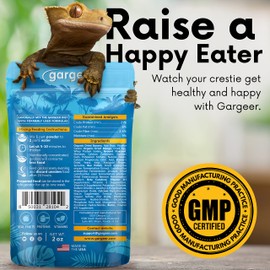 Gargeer 2oz Complete Crested Gecko Food Diet. Premium Mix, Ready to Use Freshly Made Powder. Unique Formula, Developed & Made in The USA. Enjoy! (Mango)