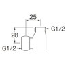 SANEI G1/2 JT721-13 Street Elbow with Nut Swivel Bag Nut