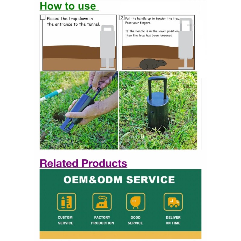 NUU YOU Gopher Mole Vole Tunnel Trap Sensitive Trapper Eco