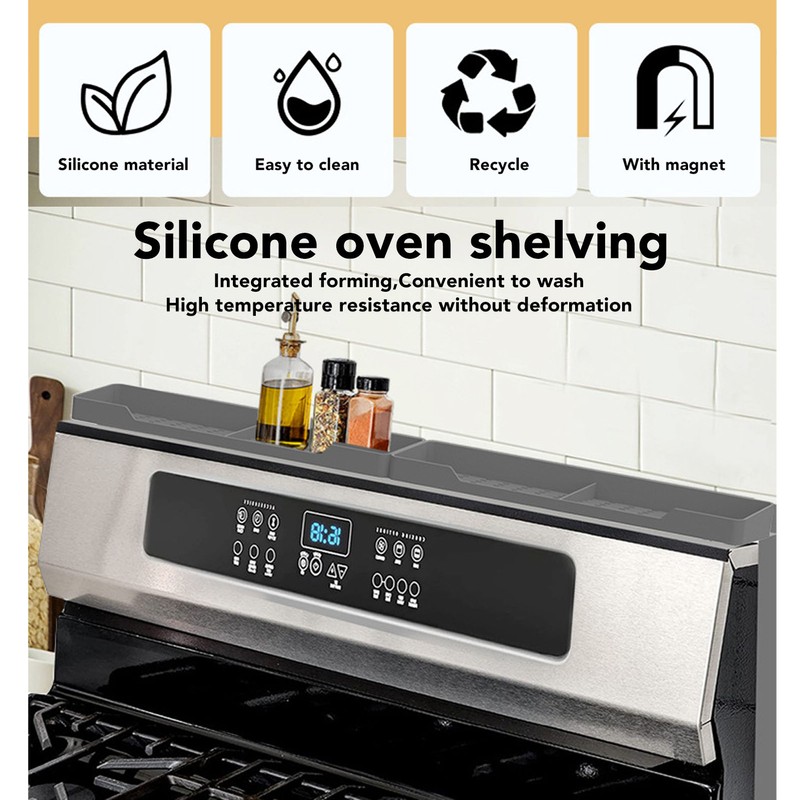 2Pcs Stove Top Shelf Silicone Magnetic Leak Proof Anti Slip
