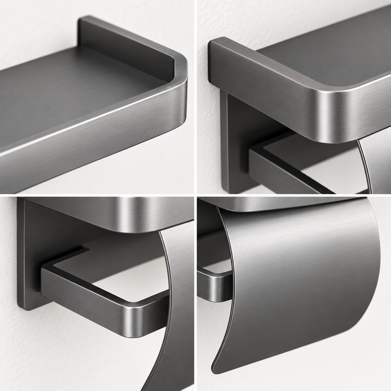 Toilet Paper Holder for Bathroom – Aluminum Alloy Self-Adhesive Wall