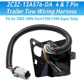 4 & 7 Pin Trailer Tow Wiring Harness Connector 2C3Z-13A576-DA Compatible with 2002-2004 Ford F250 F350 Super Duty