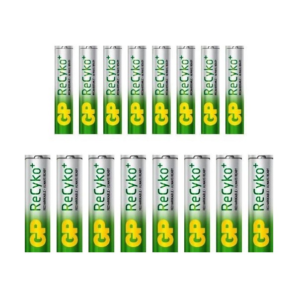 GP RECYKO ALWAYS READY NiMH Rechargeable battery package- 8 AA 2100 mAh and 8 AAA 850 mAh
