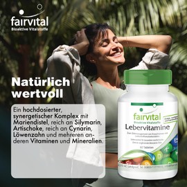 Liver Vitamins: Milk Thistle Alpha Lipoic Acid, Artichoke, Vitamins C, E, B Complex, Glutathione, 60 Tablets (Vegan, Natural, Supports the Liver Function
