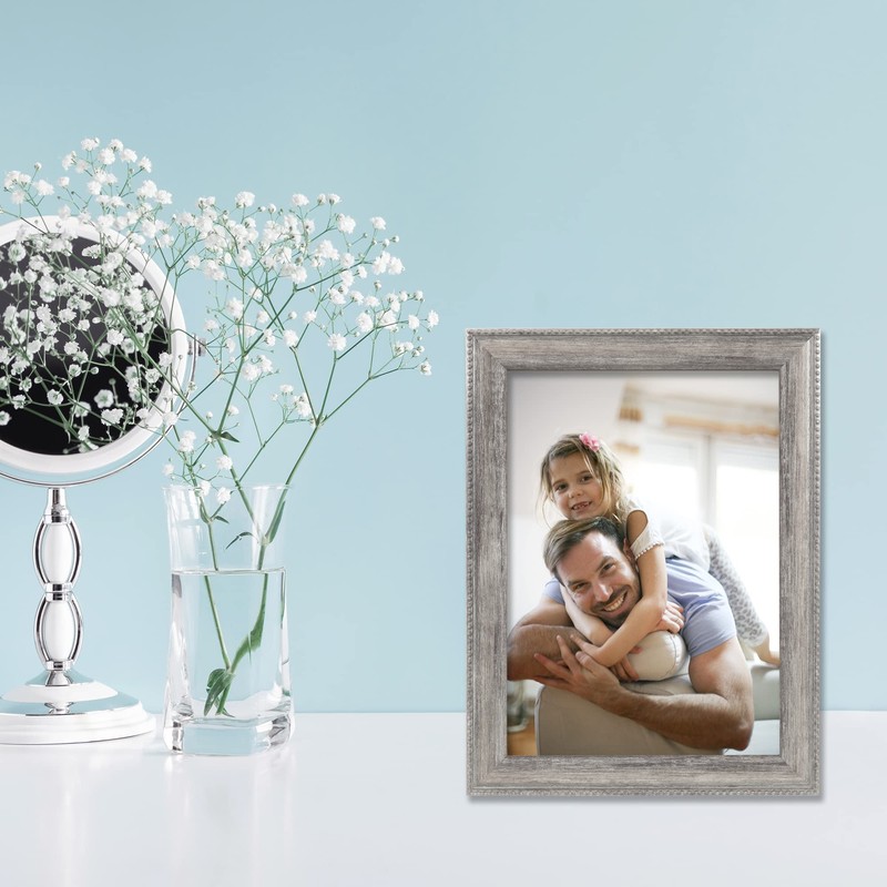 Lawrence Frames Classic Bead Picture Frame, 5x7, Silver