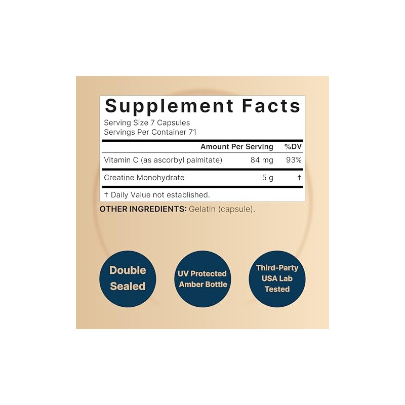 NatureBell Creatine Monohydrate Capsules 5,000mg Per Serving, 500 Count |