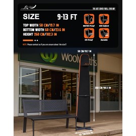 600D Outdoor Cantilever Patio Umbrella Cover Waterproof & Heavy Duty, Large Offset Umbrella Cover Banana Parasol Cover for 9 - 13 FT Umbrellas