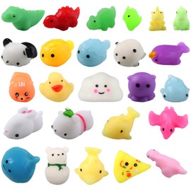 Getyjoe 30-Piece Squishy Toy Set, Mochi Anti-Stress Toy, Kawaii Fidget Toys, Squishies, Stress Squeeze Toy for Children, Birthday Party