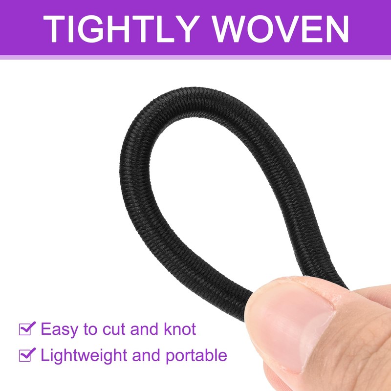 DMiotech 6mm Shock Cord, 3 M Black Bungee Cord Tent
