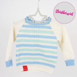 MyOma Baby Wool * Merino Baby Mint (Fb 6045) * 1 Ball of Baby Wool Mint + Free Label - Crochet Baby Wool - Merino for Knitting - 25 g / 140 m - Needle Size 2.5 - 3 mm - Soft Baby Yarn