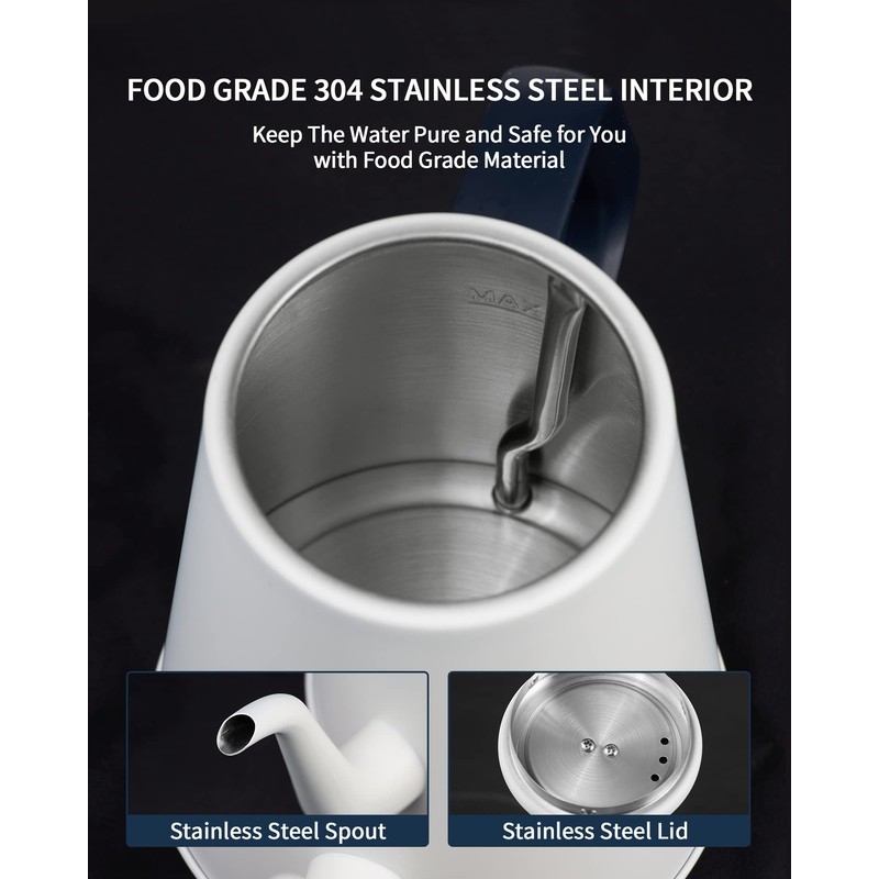 DmofwHi Gooseneck Electric Kettle(1.0L),1000W Electric Tea Kettle of 304 Stainless