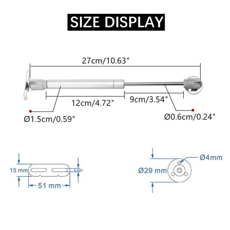 2X 80Nm Gas Spring, Lifting Support, Cover Support, for Kitchen