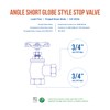 Everflow Supplies 74342-NL 3/4" ANGLE NO LEAD SHORT GLOBE VALVE