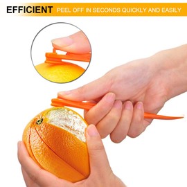 Orange Peeler Tools Citrus Peel Cutter Plastic Fruit Slicer Cutter Lemon Peeler Opener Remover Fruit Vegetable Tools Kitchen Accessories Cooking Knife Kitchen Gadget Tool,2 Pack (Orange)
