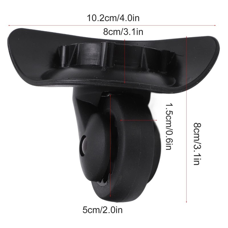 Alomejor Luggage Wheel 1 Pair A53 Swivel Wheel Replacement Luggage