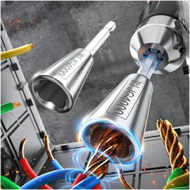Wire Twister Tool for Drill, 6MM Hex Shank Wire Nut Twister, Wire Stripper for Drill, Electrical Cable Twisting Tool Compatible with Power Drills, Wire Connector & Twisting Tool (2)